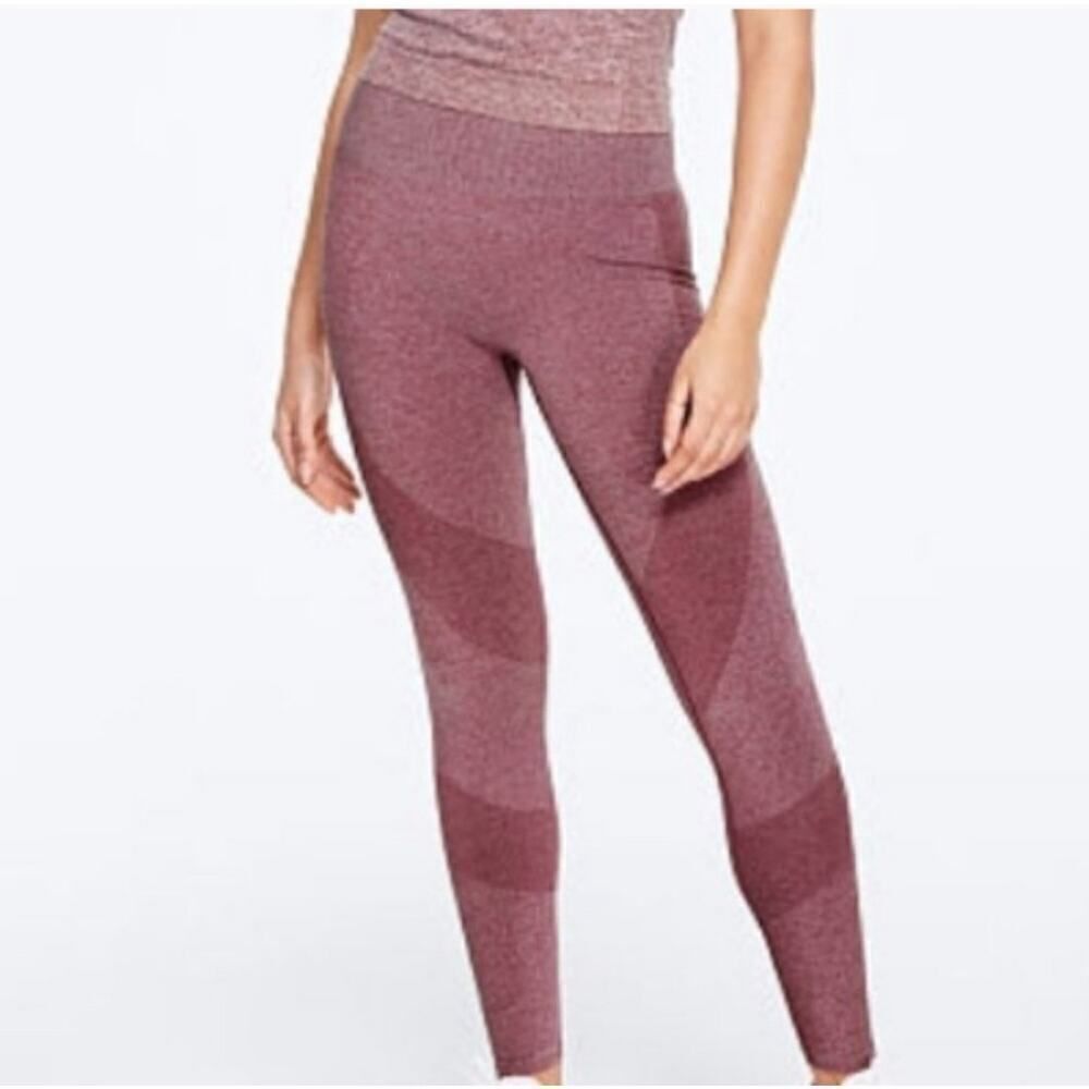 Victoria’s Secret PINK Seamless High Waisted Yoga Leggings Maroon Size XS NWOT